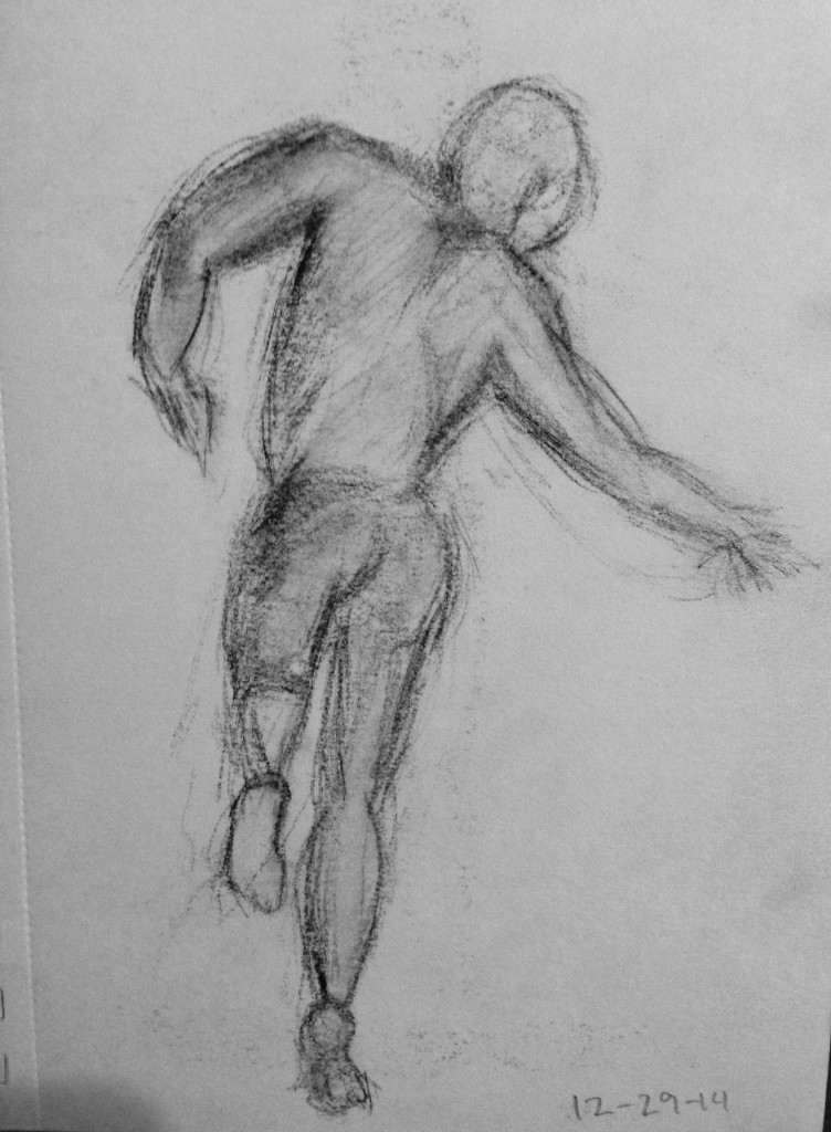 sketch reaching