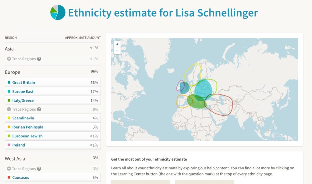 LS DNA ethnicity estimate